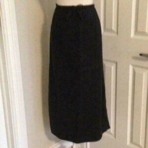 EDDIE BAUER Womens Maxi Black Skirt Sz XS Modest Side Slits